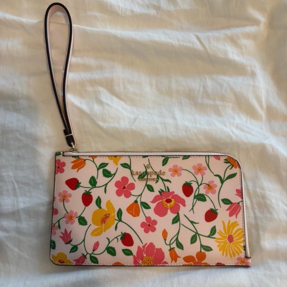 Kate Spade Floral Wristlet - Pink, Green, and Yellow